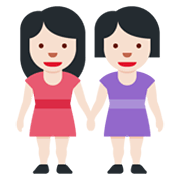 👭🏻 Emoji händchenhaltende Frauen: helle Hautfarbe Twitter Twemoji 13.0.1.