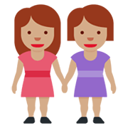 👭🏽 Emoji Duas Mulheres De Mãos Dadas: Pele Morena na Twitter Twemoji 13.0.1.