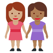 👩🏽‍🤝‍👩🏾 Emoji Duas Mulheres De Mãos Dadas: Pele Morena E Pele Morena Escura na Twitter Twemoji 13.0.1.