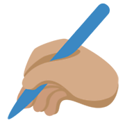 ✍🏽 Emoji Escrevendo à Mão: Pele Morena na Twitter Twemoji 13.0.1.