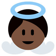 👼🏿 Emoji Bebé ángel: Tono De Piel Oscuro en Twitter Twemoji 13.0.