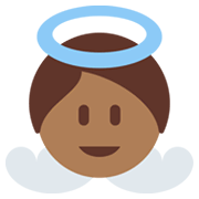 👼🏾 Emoji Bebé ángel: Tono De Piel Oscuro Medio en Twitter Twemoji 13.0.