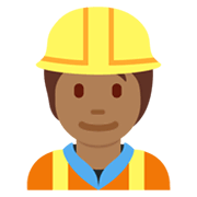 👷🏾 Emoji Bauarbeiter(in): mitteldunkle Hautfarbe Twitter Twemoji 13.0.
