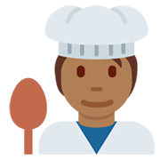 🧑🏾‍🍳 Emoji Cocinero: Tono De Piel Oscuro Medio en Twitter Twemoji 13.0.