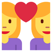 👩‍❤️‍👩 Emoji Liebespaar: Frau, Frau Twitter Twemoji 13.0.