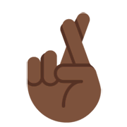 🤞🏿 Emoji Hand mit gekreuzten Fingern: dunkle Hautfarbe Twitter Twemoji 13.0.
