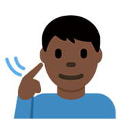 Emoji 🧏🏿‍♂️ Uomo Con Problemi Di Udito: Carnagione Scura su Twitter Twemoji 13.0.
