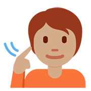 Emoji 🧏🏽 Persona Con Problemi Di Udito: Carnagione Olivastra su Twitter Twemoji 13.0.