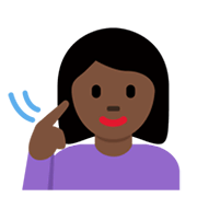 🧏🏿‍♀️ Emoji Mulher Surda: Pele Escura na Twitter Twemoji 13.0.