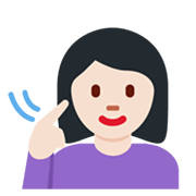 🧏🏻‍♀️ Emoji Mujer Sorda: Tono De Piel Claro en Twitter Twemoji 13.0.