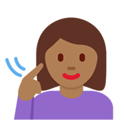 🧏🏾‍♀️ Emoji Mulher Surda: Pele Morena Escura na Twitter Twemoji 13.0.