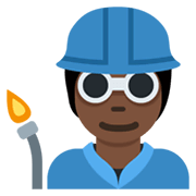 🧑🏿‍🏭 Emoji Fabrikarbeiter(in): dunkle Hautfarbe Twitter Twemoji 13.0.