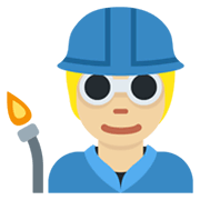 Emoji 🧑🏼‍🏭 Persona Che Lavora In Fabbrica: Carnagione Abbastanza Chiara su Twitter Twemoji 13.0.