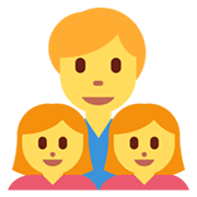 👨‍👧‍👧 Emoji Familia: Hombre, Niña, Niña en Twitter Twemoji 13.0.