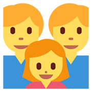 👨‍👨‍👧 Emoji Familia: Hombre, Hombre, Niña en Twitter Twemoji 13.0.