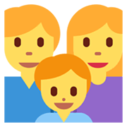 👨‍👩‍👦 Emoji Familia: Hombre, Mujer, Niño en Twitter Twemoji 13.0.