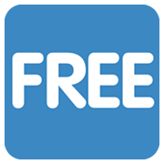 🆓 Emoji Wort „Free“ in blauem Quadrat Twitter Twemoji 13.0.