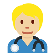 🧑🏼‍⚕️ Emoji Arzt/Ärztin: mittelhelle Hautfarbe Twitter Twemoji 13.0.