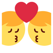 👨‍❤️‍💋‍👨 Emoji sich küssendes Paar: Mann, Mann Twitter Twemoji 13.0.