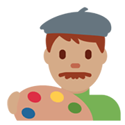 Emoji 👨🏽‍🎨 Artista Uomo: Carnagione Olivastra su Twitter Twemoji 13.0.