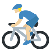 🚴🏼‍♂️ Emoji Hombre En Bicicleta: Tono De Piel Claro Medio en Twitter Twemoji 13.0.