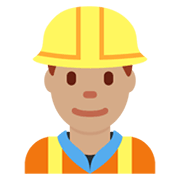 👷🏽‍♂️ Emoji Bauarbeiter: mittlere Hautfarbe Twitter Twemoji 13.0.