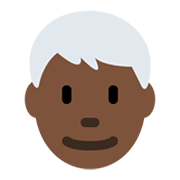 👨🏿‍🦳 Emoji Mann: dunkle Hautfarbe, weißes Haar Twitter Twemoji 13.0.