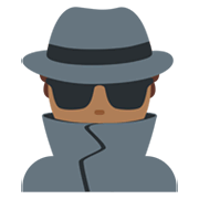🕵🏾‍♂️ Emoji Detective Hombre: Tono De Piel Oscuro Medio en Twitter Twemoji 13.0.