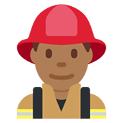 👨🏾‍🚒 Emoji Feuerwehrmann: mitteldunkle Hautfarbe Twitter Twemoji 13.0.