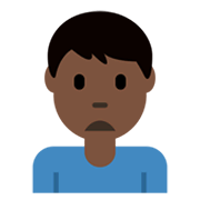 Emoji 🙍🏿‍♂️ Uomo Corrucciato: Carnagione Scura su Twitter Twemoji 13.0.