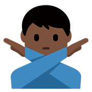 Emoji 🙅🏿‍♂️ Uomo Con Gesto Di Rifiuto: Carnagione Scura su Twitter Twemoji 13.0.