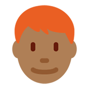 👨🏾‍🦰 Emoji Mann: mitteldunkle Hautfarbe, rotes Haar Twitter Twemoji 13.0.