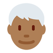👨🏾‍🦳 Emoji Mann: mitteldunkle Hautfarbe, weißes Haar Twitter Twemoji 13.0.