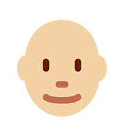 👨🏼‍🦲 Emoji Hombre: Tono De Piel Claro Medio Y Sin Pelo en Twitter Twemoji 13.0.