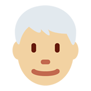 👨🏼‍🦳 Emoji Mann: mittelhelle Hautfarbe, weißes Haar Twitter Twemoji 13.0.