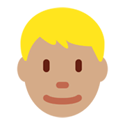 Émoji 👱🏽‍♂️ Homme Blond : Peau Légèrement Mate sur Twitter Twemoji 13.0.