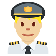 👨🏼‍✈️ Emoji Pilot: mittelhelle Hautfarbe Twitter Twemoji 13.0.