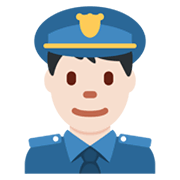 Emoji 👮🏻‍♂️ Poliziotto Uomo: Carnagione Chiara su Twitter Twemoji 13.0.