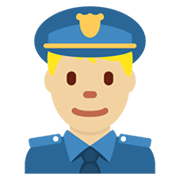 👮🏼‍♂️ Emoji Agente De Policía Hombre: Tono De Piel Claro Medio en Twitter Twemoji 13.0.