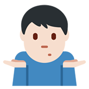 Emoji 🤷🏻‍♂️ Uomo Che Scrolla Le Spalle: Carnagione Chiara su Twitter Twemoji 13.0.