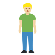 🧍🏼‍♂️ Emoji stehender Mann: mittelhelle Hautfarbe Twitter Twemoji 13.0.