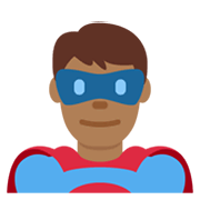 🦸🏾‍♂️ Emoji Homem Super-herói: Pele Morena Escura na Twitter Twemoji 13.0.
