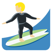 Emoji 🏄🏼‍♂️ Surfista Uomo: Carnagione Abbastanza Chiara su Twitter Twemoji 13.0.