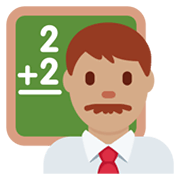 👨🏽‍🏫 Emoji Profesor: Tono De Piel Medio en Twitter Twemoji 13.0.