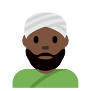 👳🏿‍♂️ Emoji Mann mit Turban: dunkle Hautfarbe Twitter Twemoji 13.0.