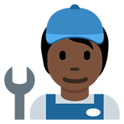 🧑🏿‍🔧 Emoji Mechaniker(in): dunkle Hautfarbe Twitter Twemoji 13.0.