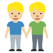 Emoji 👬🏼 Due Uomini Che Si Tengono Per Mano: Carnagione Abbastanza Chiara su Twitter Twemoji 13.0.
