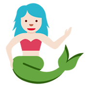 🧜🏻‍♀️ Emoji Sirena: Tono De Piel Claro en Twitter Twemoji 13.0.
