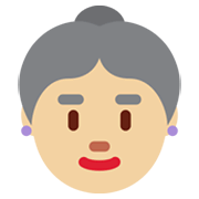 Émoji 👵🏼 Femme âgée : Peau Moyennement Claire sur Twitter Twemoji 13.0.