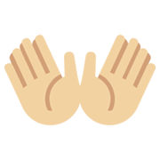 👐🏼 Emoji Mãos Abertas: Pele Morena Clara na Twitter Twemoji 13.0.